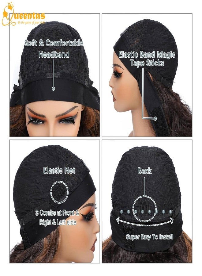 QUEENTAS 13" Bob Headband Wigs for Black Women Natural Black Bob Straight Hair Synthetic Headband Wigs Shoulder Length No Lace Easy Put On and Go Glueless Wig(#1B) - Image 4