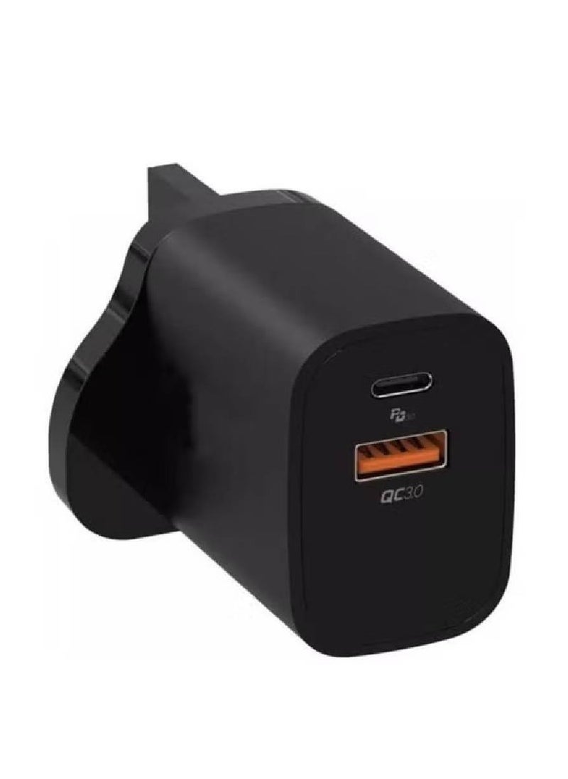Generic - USB C Plug Charger Fast Charging, 20W Type C PD Wall Charger Plug Power Adaptor Compatible with iPhone and Android Phones Laptops, 3.0 A (Black) - Image 1