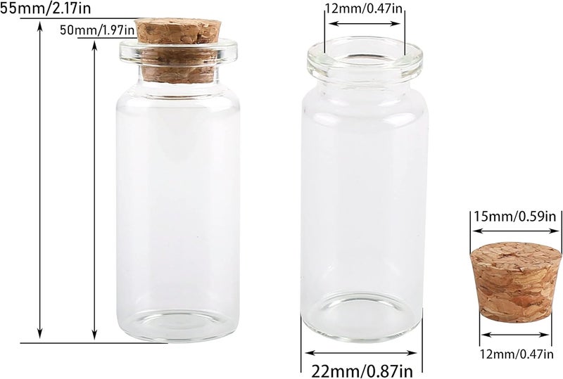 MAXMAU 24PCS 10ml Glass Bottles Mini Vials with Cork Stoppers for DIY Decoration and Wedding Party Favors - Image 3