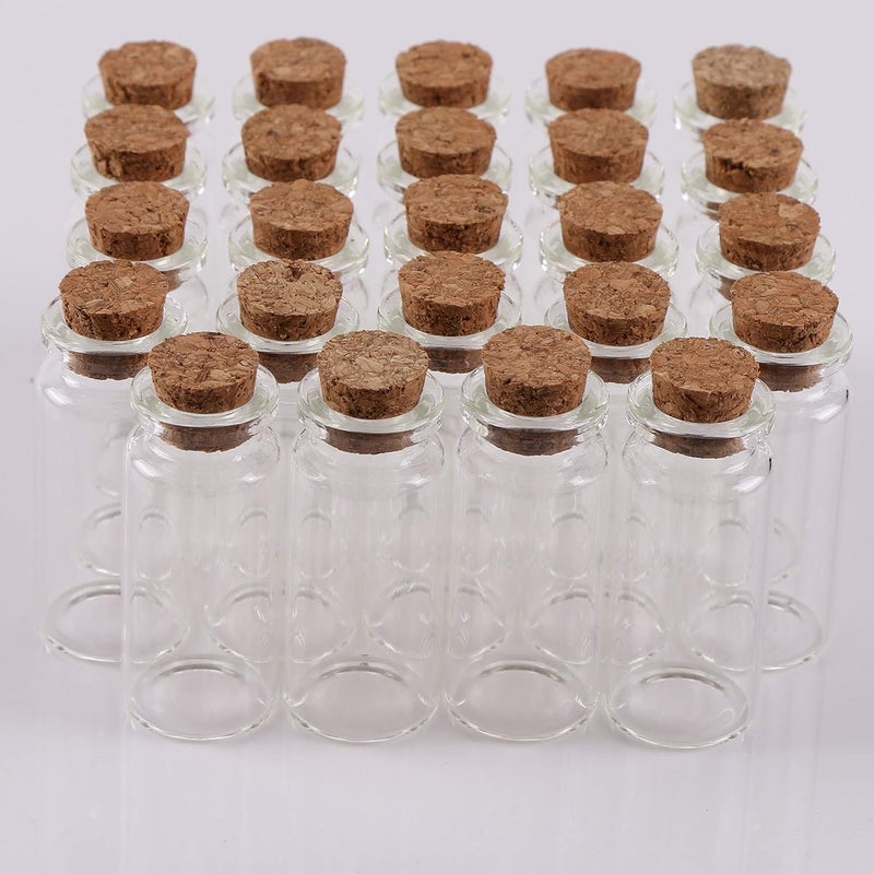 MAXMAU 24PCS 10ml Glass Bottles Mini Vials with Cork Stoppers for DIY Decoration and Wedding Party Favors - Image 4