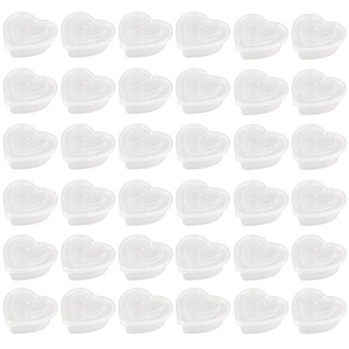 Goodma 36 Pieces 5 oz Heart Shaped Slime Storage Containers Transparent Plastic Box with Lids - Image 1
