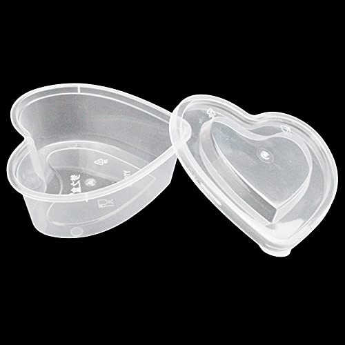 Goodma 36 Pieces 5 oz Heart Shaped Slime Storage Containers Transparent Plastic Box with Lids - Image 3