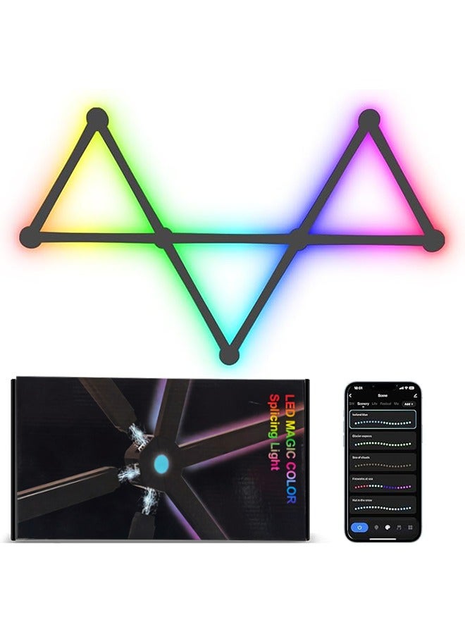 كوزينيست 9PCS مجموعة إضاءة حائط ذكية LED RGB 16 مليون لون تزامن موسيقي تحكم صوتي إضاءة ديكور متعددة الاستخدامات - Image 1