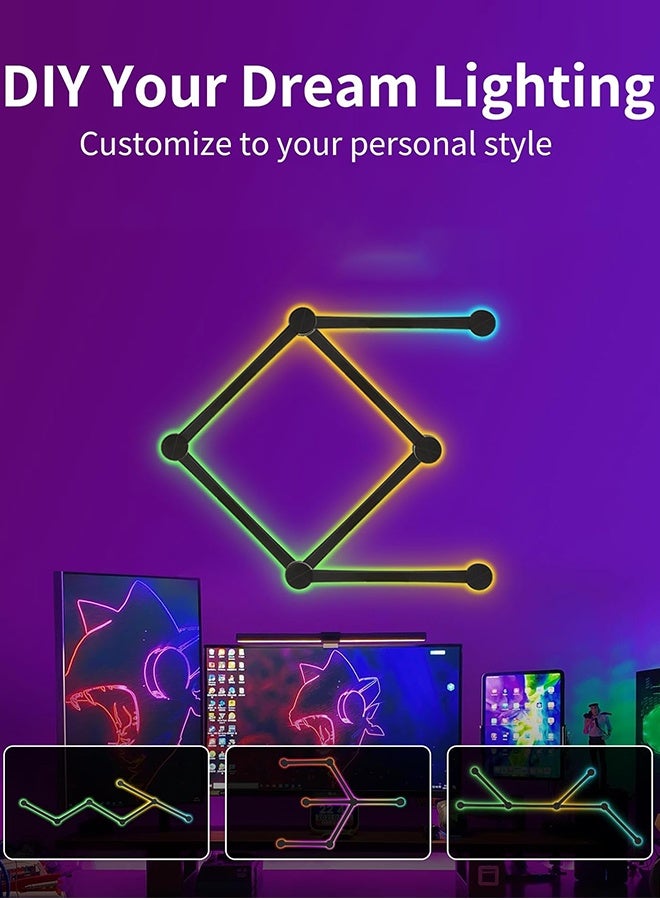 كوزينيست 9PCS مجموعة إضاءة حائط ذكية LED RGB 16 مليون لون تزامن موسيقي تحكم صوتي إضاءة ديكور متعددة الاستخدامات - Image 2