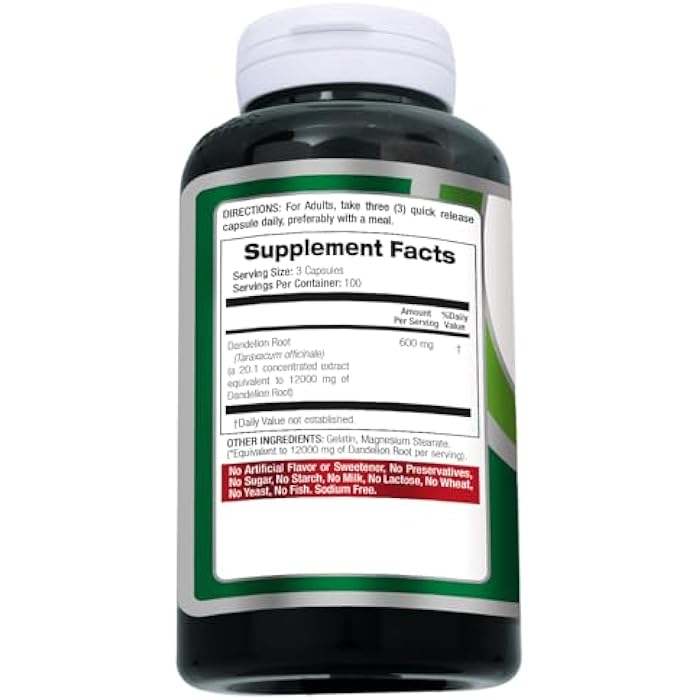 FITO MEDIC'S Dandelion | Dandelion Root Capsules | 300 Capsules | Concentrated Extract | Highly Absorbable Herbal Supplement - Image 3