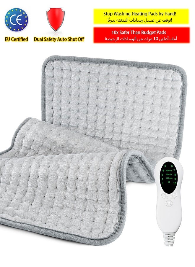 WINEENEE EU Certified 12x24 Inch Heating Pad - 10 Temp Levels Pain Relief, Auto Shut Off & Machine Washable  - Image 1