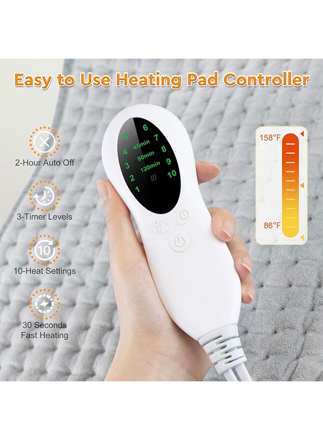WINEENEE EU Certified 12x24 Inch Heating Pad - 10 Temp Levels Pain Relief, Auto Shut Off & Machine Washable  - Image 4