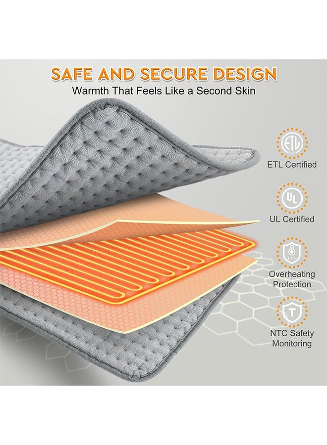 WINEENEE EU Certified 12x24 Inch Heating Pad - 10 Temp Levels Pain Relief, Auto Shut Off & Machine Washable  - Image 5