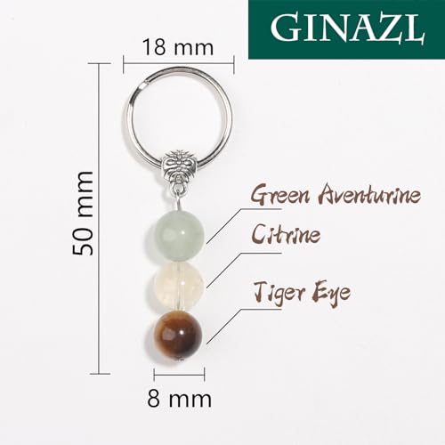 GINAZL Good Luck Keychain gift，Natural Crystals Keychain lucky charm Luckiness Meaning Keychains Accessory Lucky Souvenir Friendship Good Luck in Examination positivity gift(GL) - Image 2