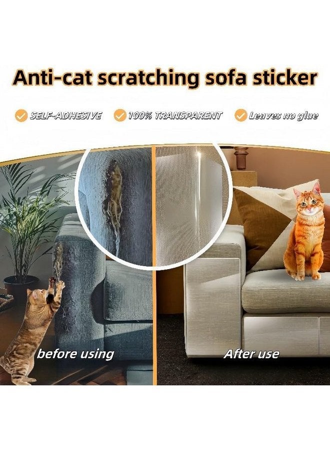 Tinsky 236 x 12 Inch Anti Cat Scratch Furniture Protector Large Couch Protector for Cats Single-Sided Sticky Couch Protector Clear Couch Corner Guards Tape for Furniture Couch Sofa Door Walls - Image 4