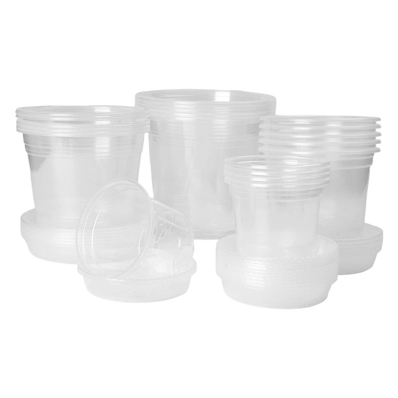 Clear Plastic Nursery Pots Set of 20 Round Planters 4 5 6 7 Inch with Drainage Holes - Image 2