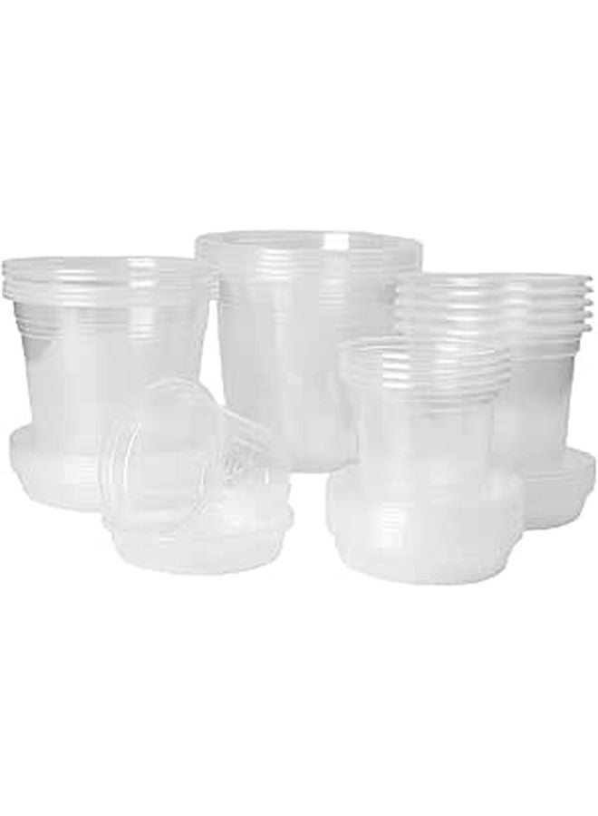 Clear Plastic Nursery Pots Set of 20 Round Planters 4 5 6 7 Inch with Drainage Holes - Image 1