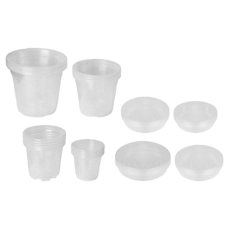Clear Plastic Nursery Pots Set of 20 Round Planters 4 5 6 7 Inch with Drainage Holes - Image 5