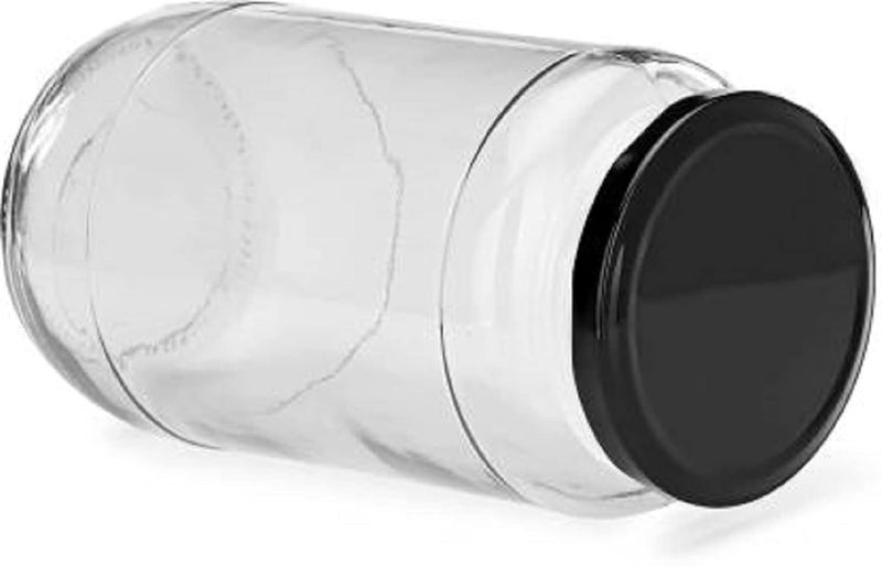 Mkd2 Rise Big Glass Jars For Kitchen Storage 1kg With Airtight Black Lid Set of 3 Transparent Container - Image 5