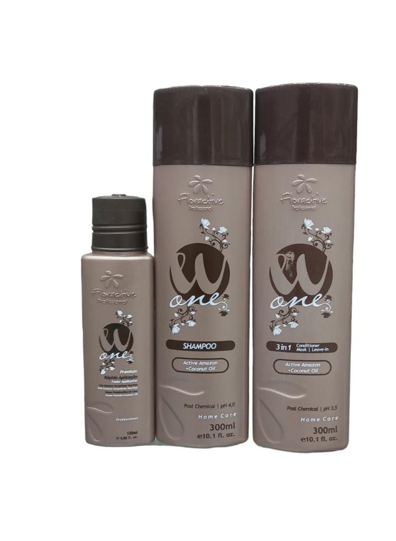 فلوراكتيف بروتين دبليو ون لفرد الشعر120مل مع الشامبو والبلسم 300مل - Image 1