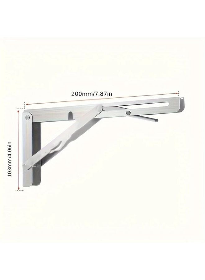 4 Pcs 8 Inch Stainless Steel Folding Shelf Bracket Wall Mounted Triangle Design - Image 4