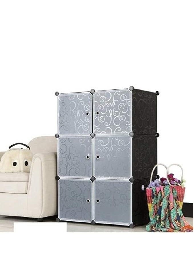 Generic 6 Cubes Black Flower Diy Storage Cabinet  - Image 2