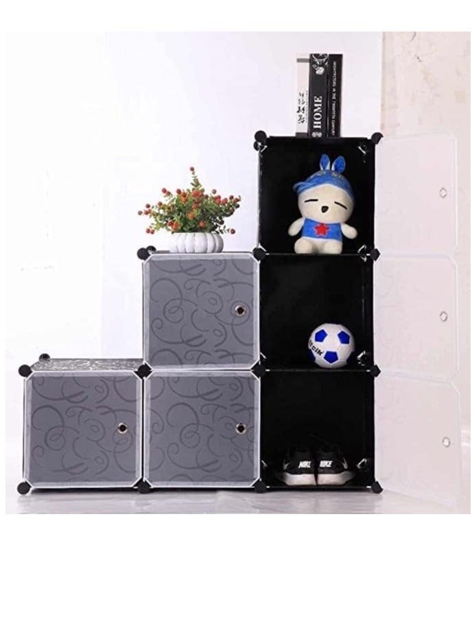Generic 6 Cubes Black Flower Diy Storage Cabinet  - Image 3