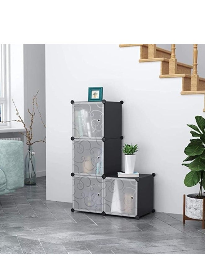 Generic 6 Cubes Black Flower Diy Storage Cabinet  - Image 4