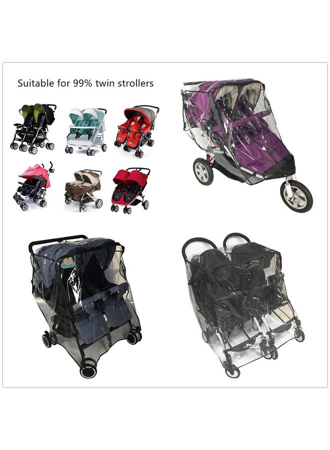 Ezkindheit Stroller Rain Cover,Universal Rain Cover for Side by Side Baby Stroller, Double Stroller Cover for Rain and Wind,Baby Outdoor Activities Accessories. - Image 1