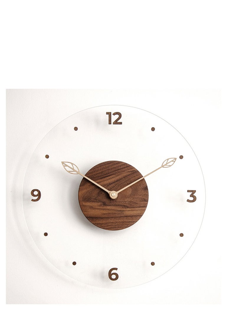 Y&D Glass Wall Clock, Round Silent Non Ticking Battery Operated 14'' Decorative Clock, Modern minimalist Wall Clock Suitable for Living room Kitchen Bedroom Office - Image 1