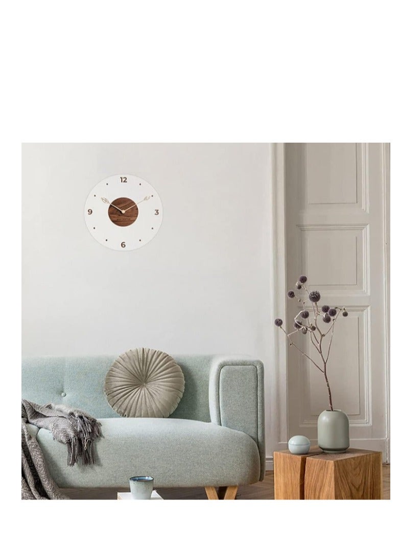 Y&D Glass Wall Clock, Round Silent Non Ticking Battery Operated 14'' Decorative Clock, Modern minimalist Wall Clock Suitable for Living room Kitchen Bedroom Office - Image 4