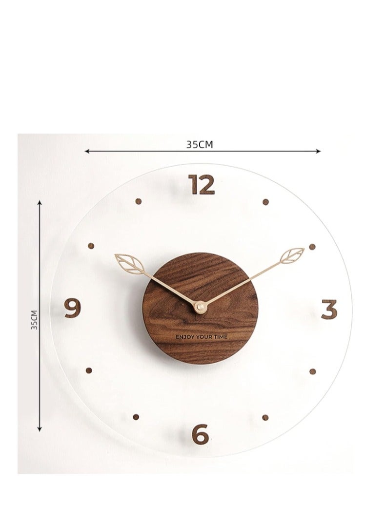 Y&D Glass Wall Clock, Round Silent Non Ticking Battery Operated 14'' Decorative Clock, Modern minimalist Wall Clock Suitable for Living room Kitchen Bedroom Office - Image 5
