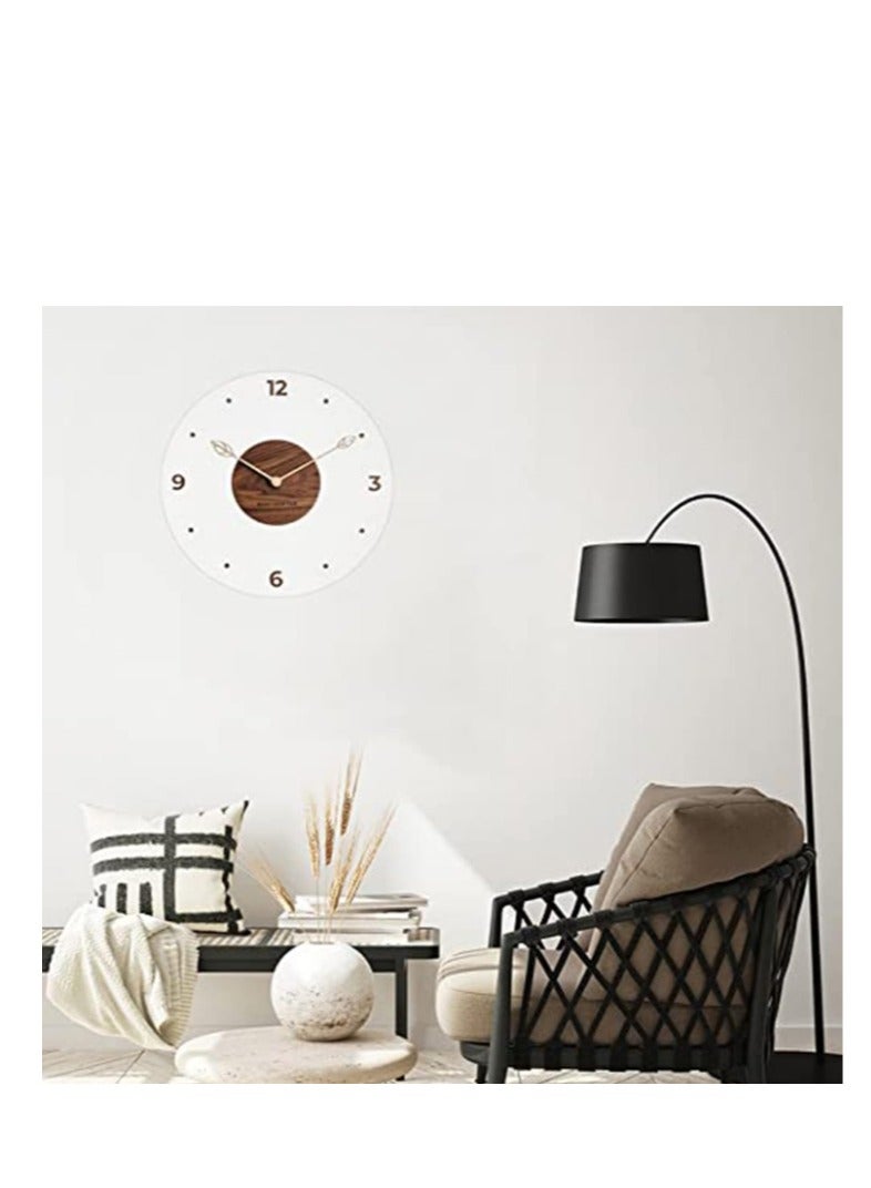 Y&D Glass Wall Clock, Round Silent Non Ticking Battery Operated 14'' Decorative Clock, Modern minimalist Wall Clock Suitable for Living room Kitchen Bedroom Office - Image 2