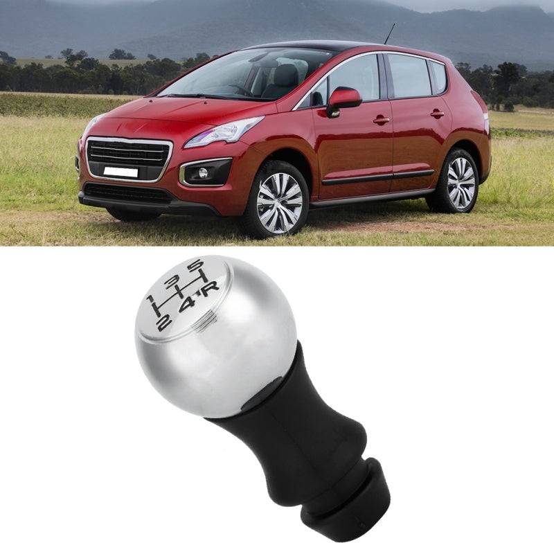 Car Shift Knob 5-Speed Aluminum Alloy ABS Manual Gear Shift Head - Durable Wear-Resistant Construction Direct Replacement for Peugeot 106 107 206 306 307 308 2008 301 3008 406 508 605 807 - Image 5