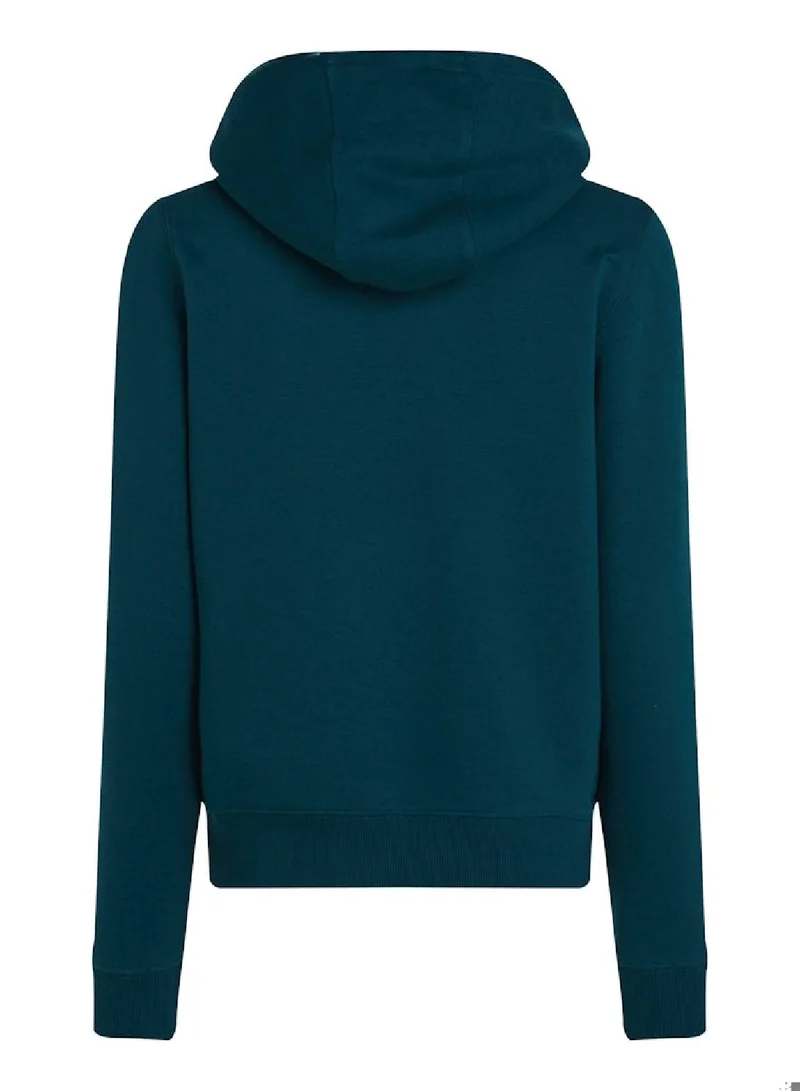 TOMMY JEANS Women's Regular Fit Flag Hoodie, Blue - Cotton