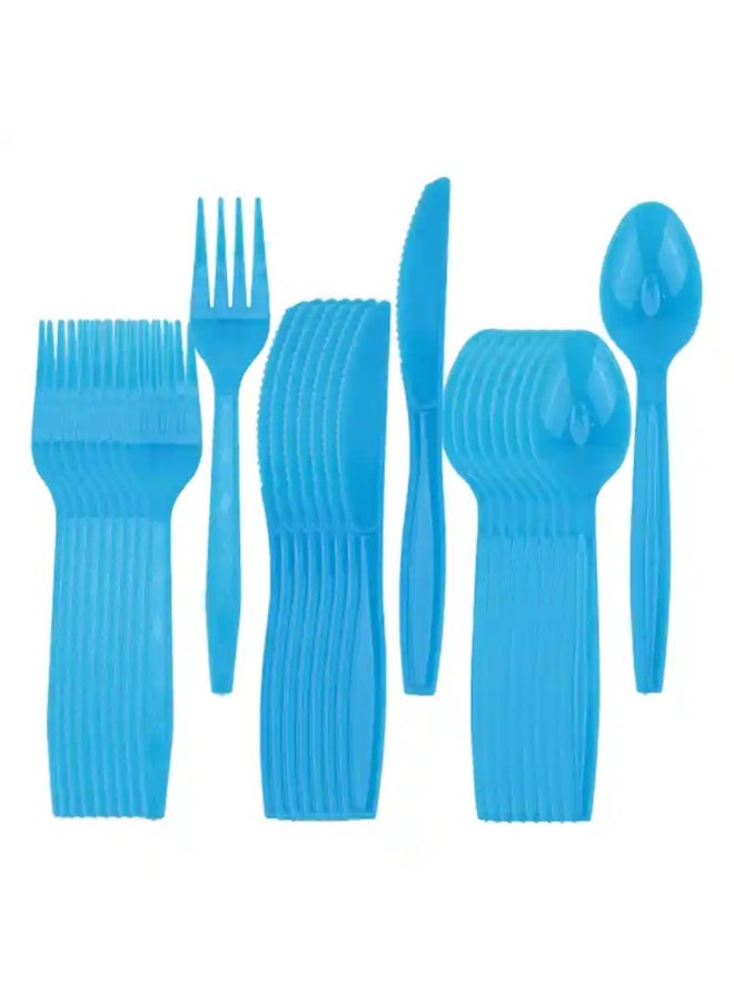 Blue plastic cutlery set 30 pcs