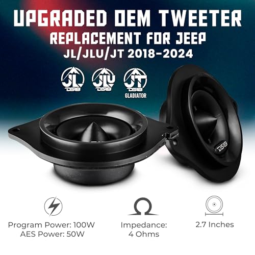 DS18 JLTW 27 OEM Bullet Tweeter Replacement Upgraded Compatible with Jeep JLJLUJT 20182024 100 Watts RMS 4Ohm 1 VC OEM Plug N Play Easy Installation Pair - Image 3