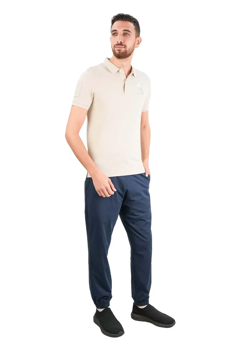 جيوردانو بولو رجالي بنقش أسد ثلاثي الأبعاد بقصة ضيقة وتطريز جريء من قماش البيكيه الفاخر