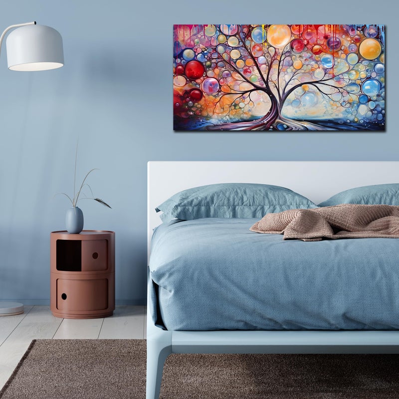 SIXTTART Tree Pictures Wall Decor Living Room - Colorful Artwork for Wall - Large Canvas Wall Art Ready to Hang Size 20" x 40" - Image 2