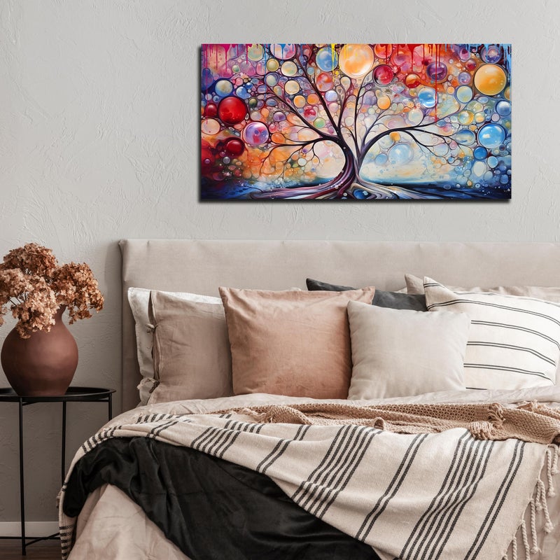 SIXTTART Tree Pictures Wall Decor Living Room - Colorful Artwork for Wall - Large Canvas Wall Art Ready to Hang Size 20" x 40" - Image 3