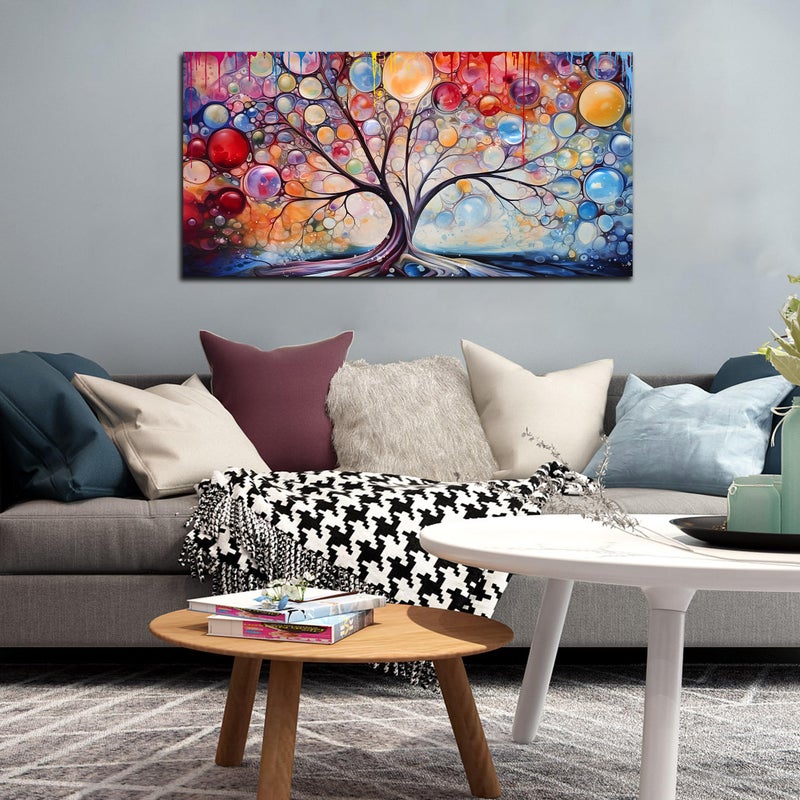 SIXTTART Tree Pictures Wall Decor Living Room - Colorful Artwork for Wall - Large Canvas Wall Art Ready to Hang Size 20" x 40" - Image 5