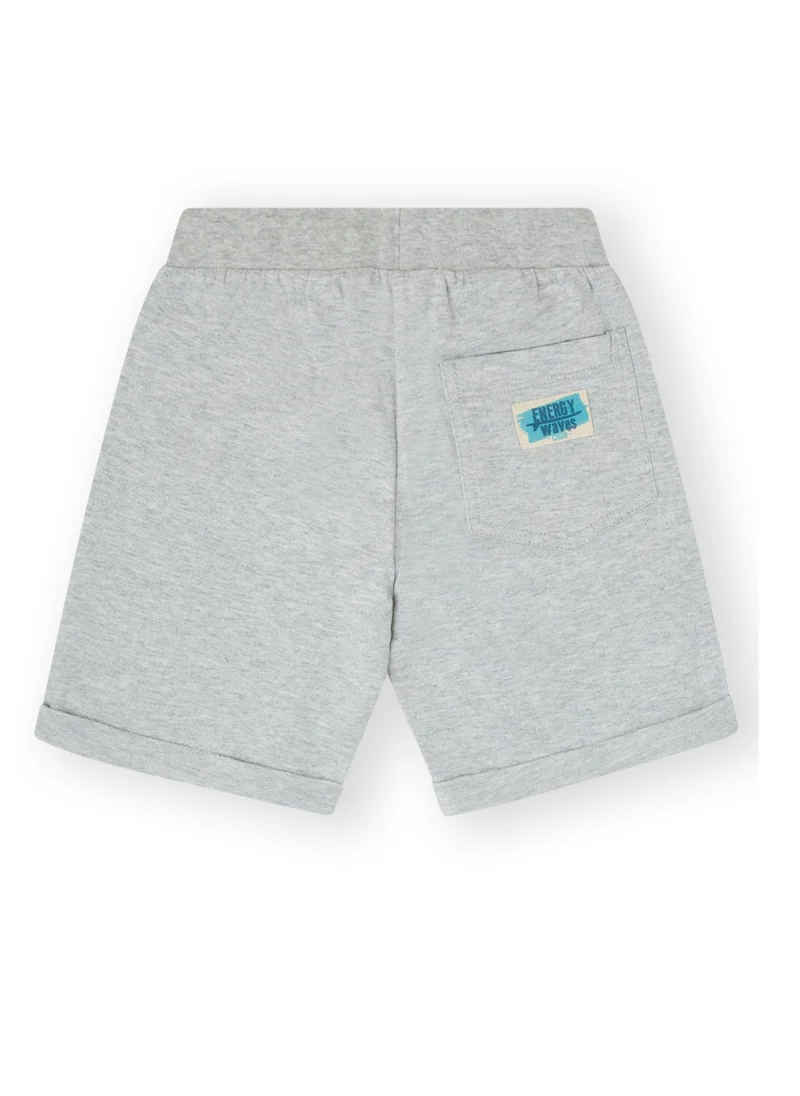 CANADA HOUSE Soft and Comfortable Light Grey French Terry Cotton Bermuda Shorts For Boys