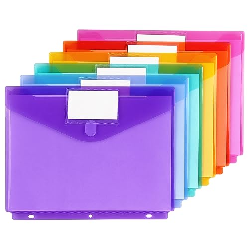 Tamaki 6 Pack Binder Pocket, Plastic Folders with Label, Binder Organizer, Binder Dividers with Pockets, Letter Size, Assorted Colors - Image 2