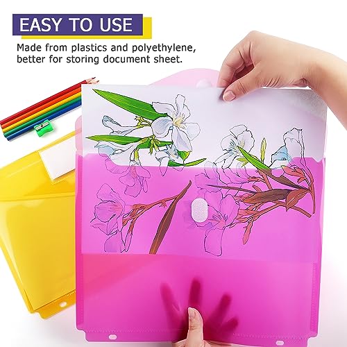 Tamaki 6 Pack Binder Pocket, Plastic Folders with Label, Binder Organizer, Binder Dividers with Pockets, Letter Size, Assorted Colors - Image 5