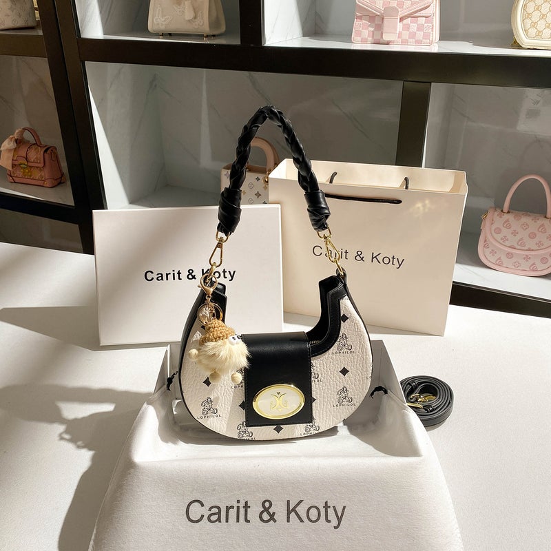 One-Piece Delivery Fashion All-Match Woven Underarm Bag 2024 Niche Fashion Shoulder Crescent Bag - Image 1