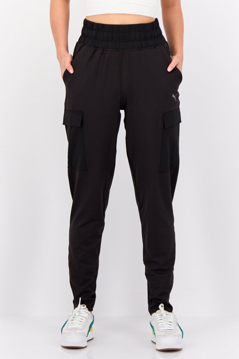 PUMA Women Sportswear Fit Brand Logo Outdoor Track Pants, Black - Image 1