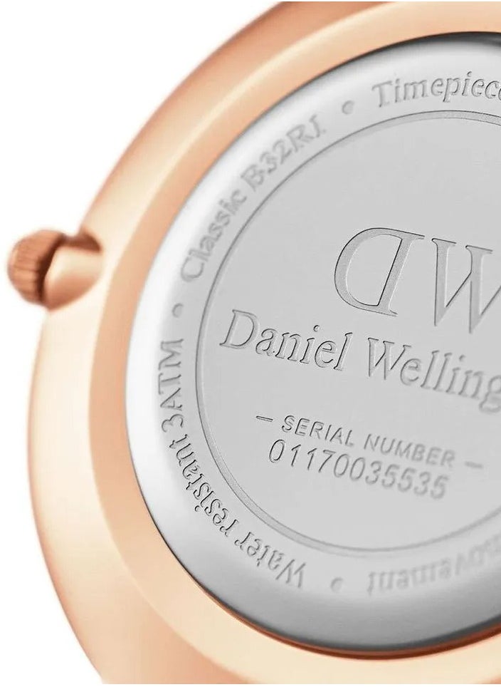 DANIEL WELLINGTON - Daniel Wellington Petite Bristol Black Watches for Women with Italian Brown Leather Strap - 32mm - Image 1