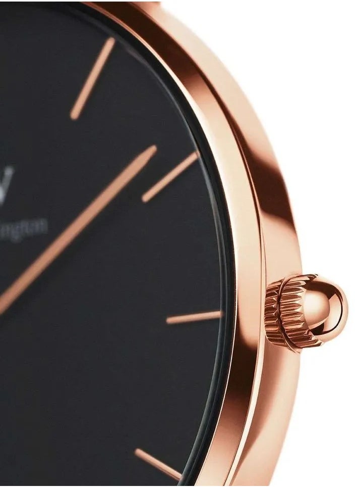 DANIEL WELLINGTON - Daniel Wellington Petite Bristol Black Watches for Women with Italian Brown Leather Strap - 32mm - Image 1