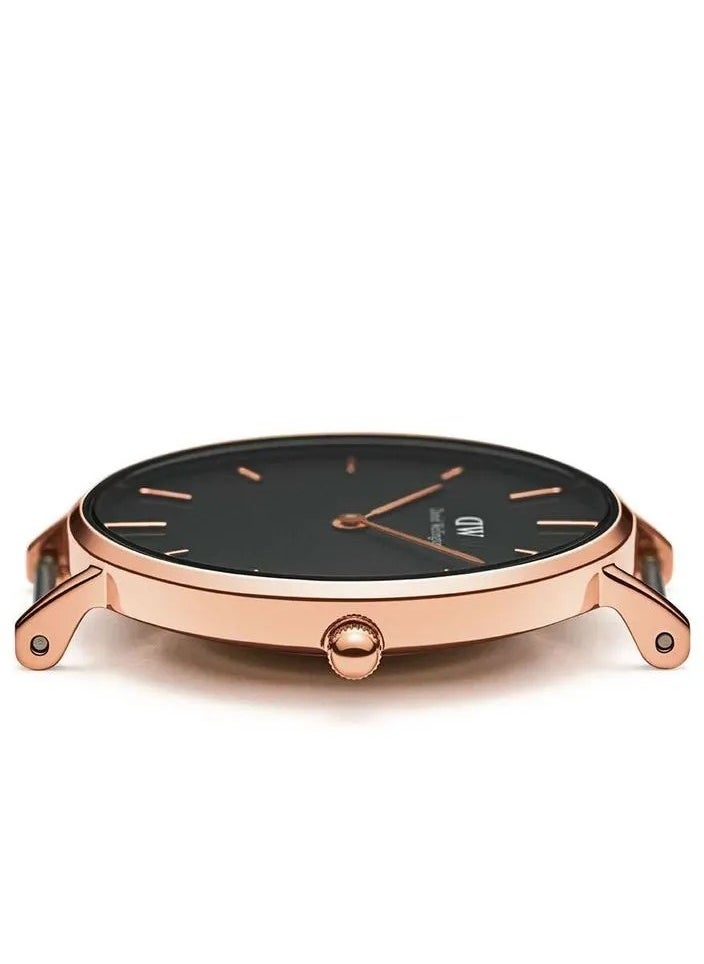 DANIEL WELLINGTON - Daniel Wellington Petite Bristol Black Watches for Women with Italian Brown Leather Strap - 32mm - Image 1