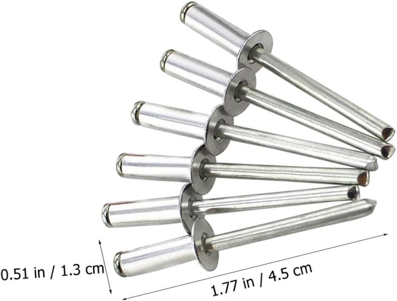 Zerodeko 50pcs Stainless Steel Blind Rivets Pull Rivet Set round Head for DIY Riveter Tool Household Fastening 4x13mm Silver - Image 2