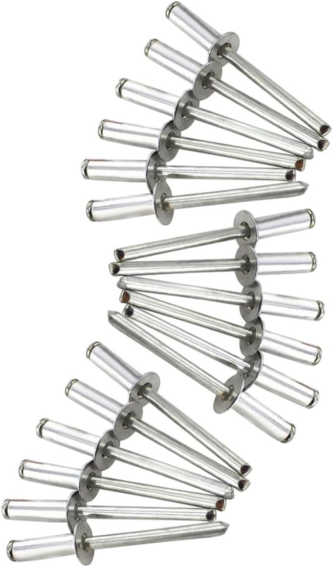 Zerodeko 50pcs Stainless Steel Blind Rivets Pull Rivet Set round Head for DIY Riveter Tool Household Fastening 4x13mm Silver - Image 1