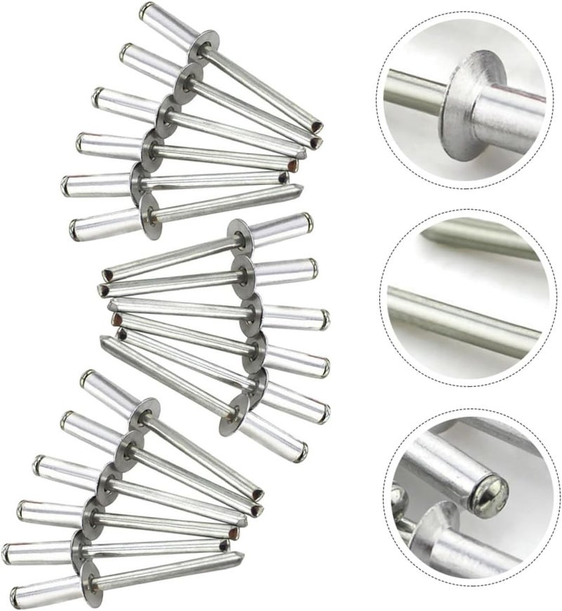 Zerodeko 50pcs Stainless Steel Blind Rivets Pull Rivet Set round Head for DIY Riveter Tool Household Fastening 4x13mm Silver - Image 5