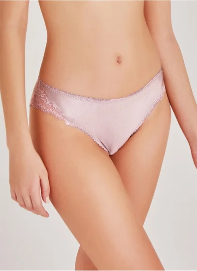 Magic Form 789 Fabric Front, Lace Back Normal Panties-Powder