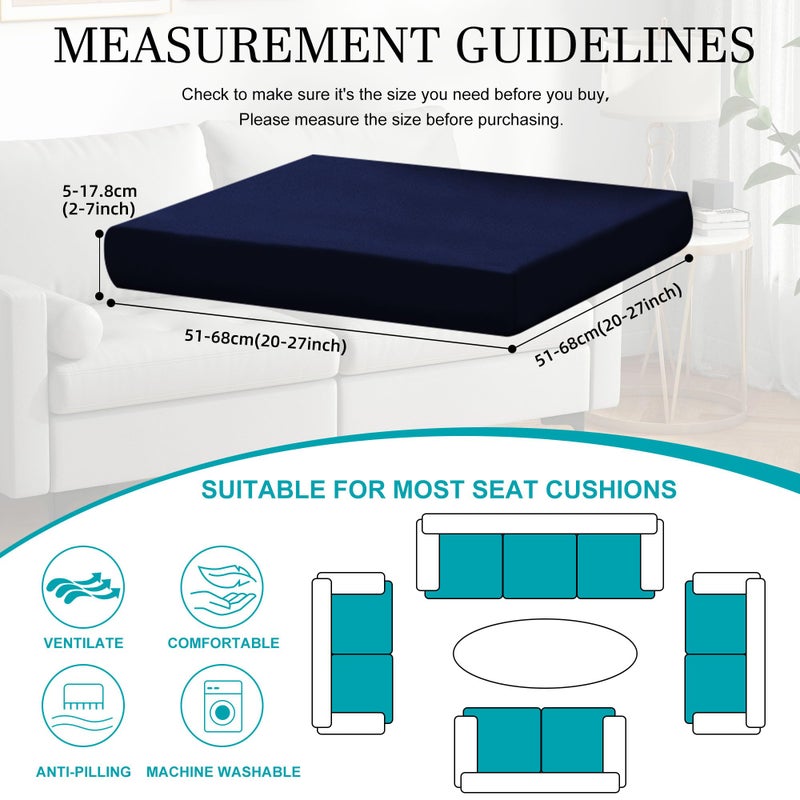 BIETYONE 12 Pcs Stretch Patio Cushion Covers,Outdoor Couch Covers Replacement,Outdoor Couch & Sofa Slipcovers,for Patio Furniture Cushion Covers,Washable Reusable Furniture Protector(Navy Blue,Cover Only) - Image 2