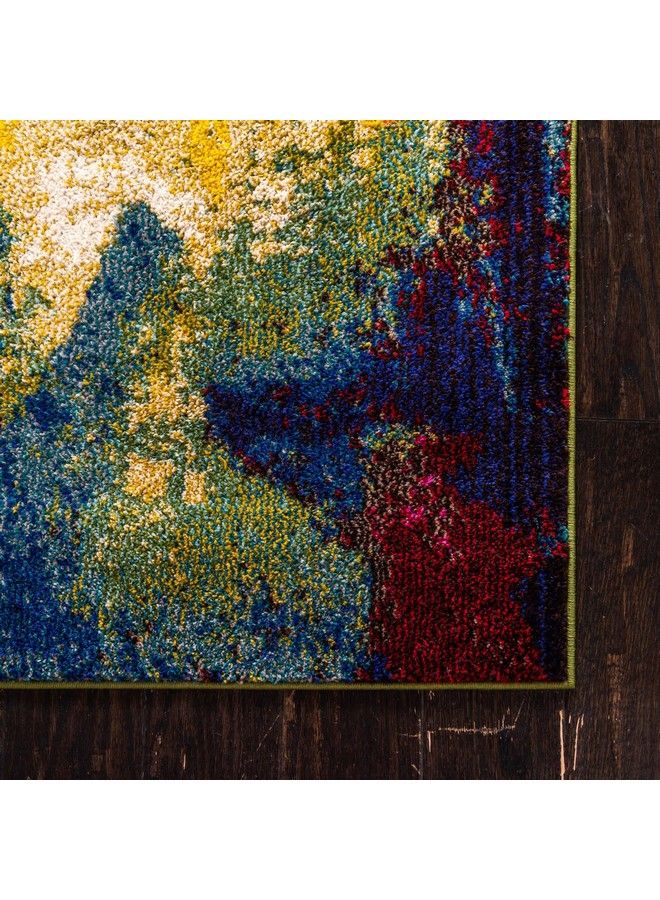 Unique Loom Estrella Collection Colorful Abstract Watercolor Modern Eclectic Area Rug 3 Ft 3 In X 5 Ft 3 In Multi Beige - Image 5